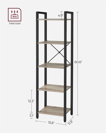 5 Tier Bookcase Storage Shelf