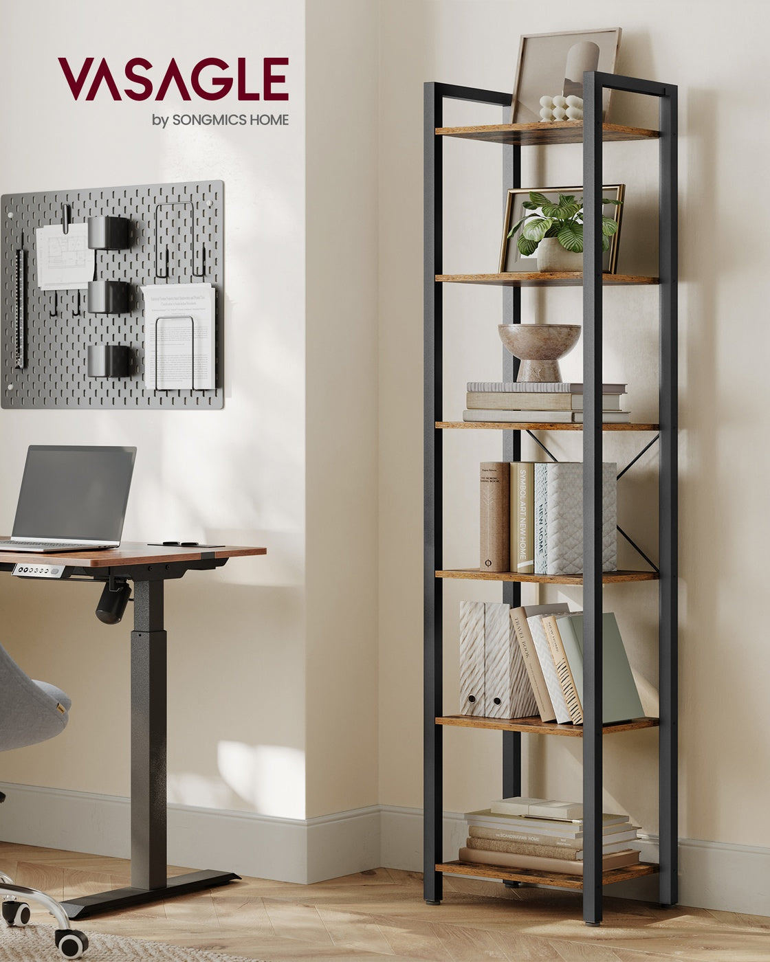 6-Tier Bookshelf, Bookcase, Storage Shelving Unit with 6 Shelves