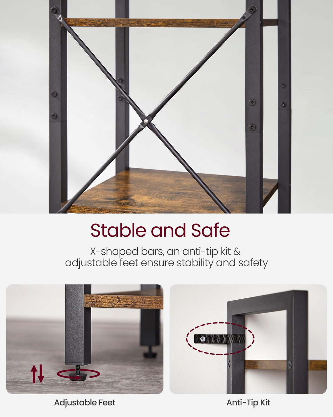 6-Tier Bookshelf, Bookcase, Storage Shelving Unit with 6 Shelves