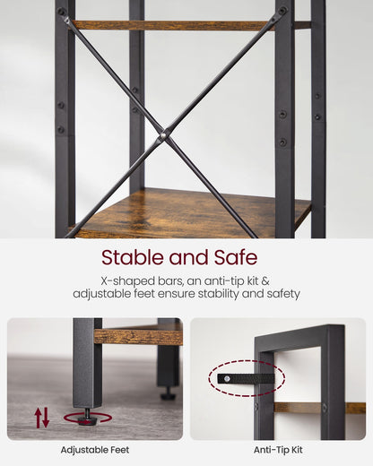 6-Tier Bookshelf, Bookcase, Storage Shelving Unit with 6 Shelves