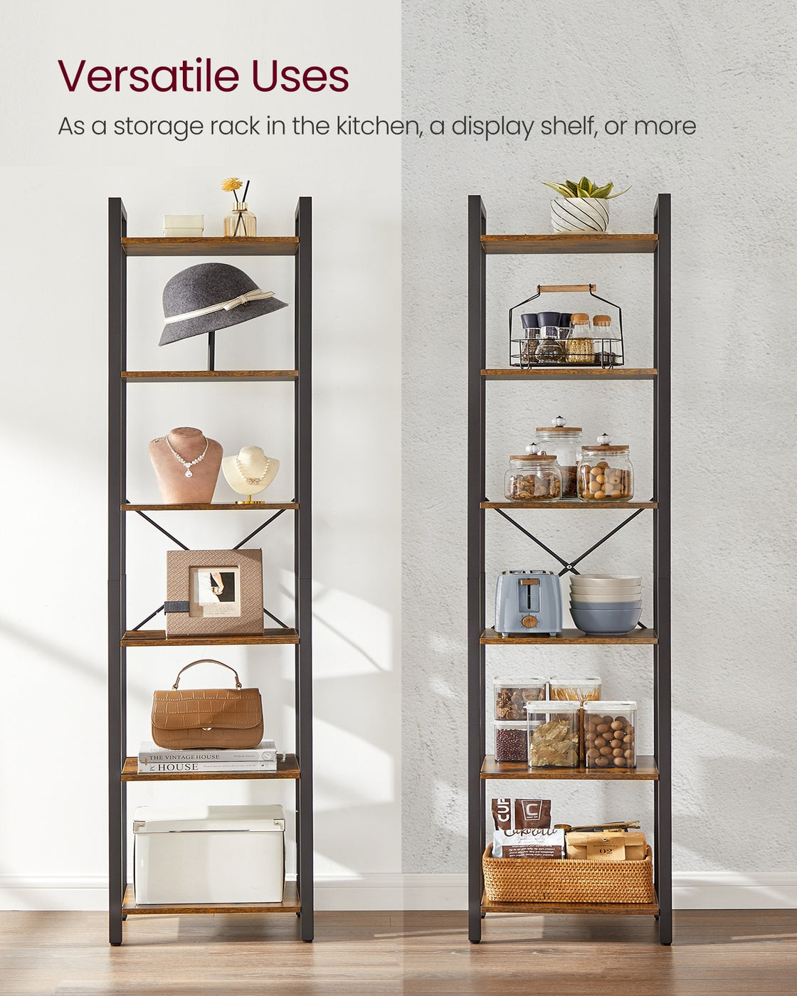 6-Tier Bookshelf, Bookcase, Storage Shelving Unit with 6 Shelves