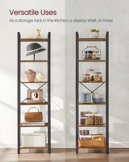6-Tier Bookshelf, Bookcase, Storage Shelving Unit with 6 Shelves