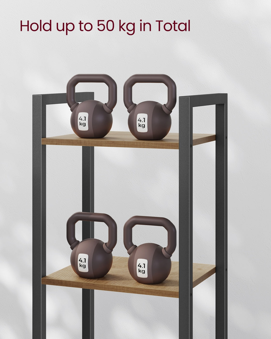 6-Tier Bookshelf, 30 x 40 x 187.5 cm, Rustic Brown and Ink Black - image 29