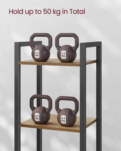 6-Tier Bookshelf, 30 x 40 x 187.5 cm, Rustic Brown and Ink Black - image 29