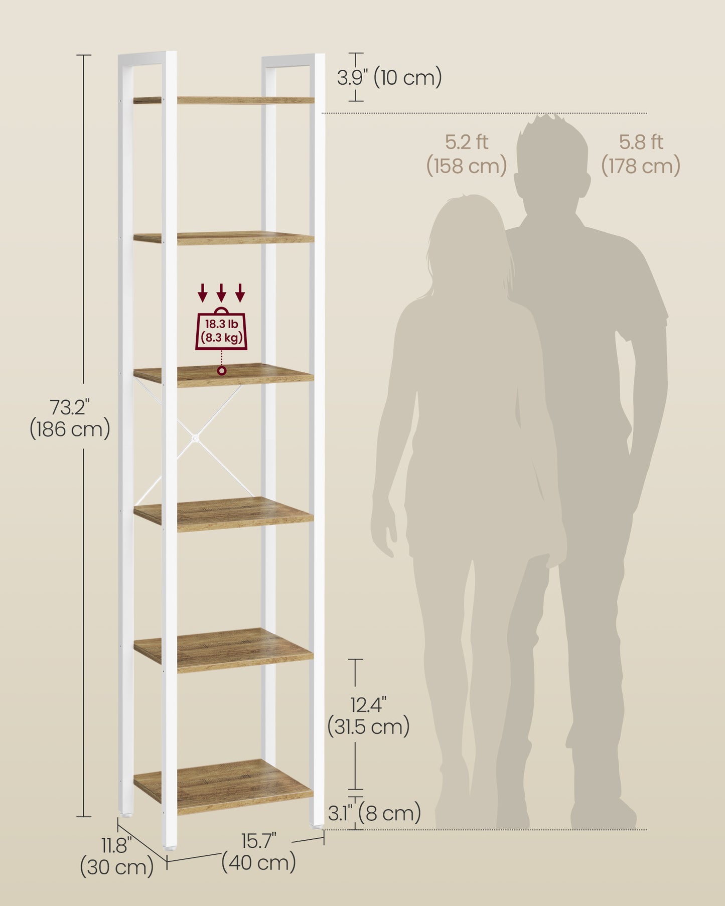 6-Tier Bookshelf