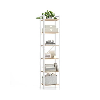 6-Tier Bookshelf, 30 x 40 x 187.5 cm, Rustic Brown and Ink Black - image 42