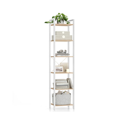 6-Tier Bookshelf, 30 x 40 x 187.5 cm, Rustic Brown and Ink Black - image 41