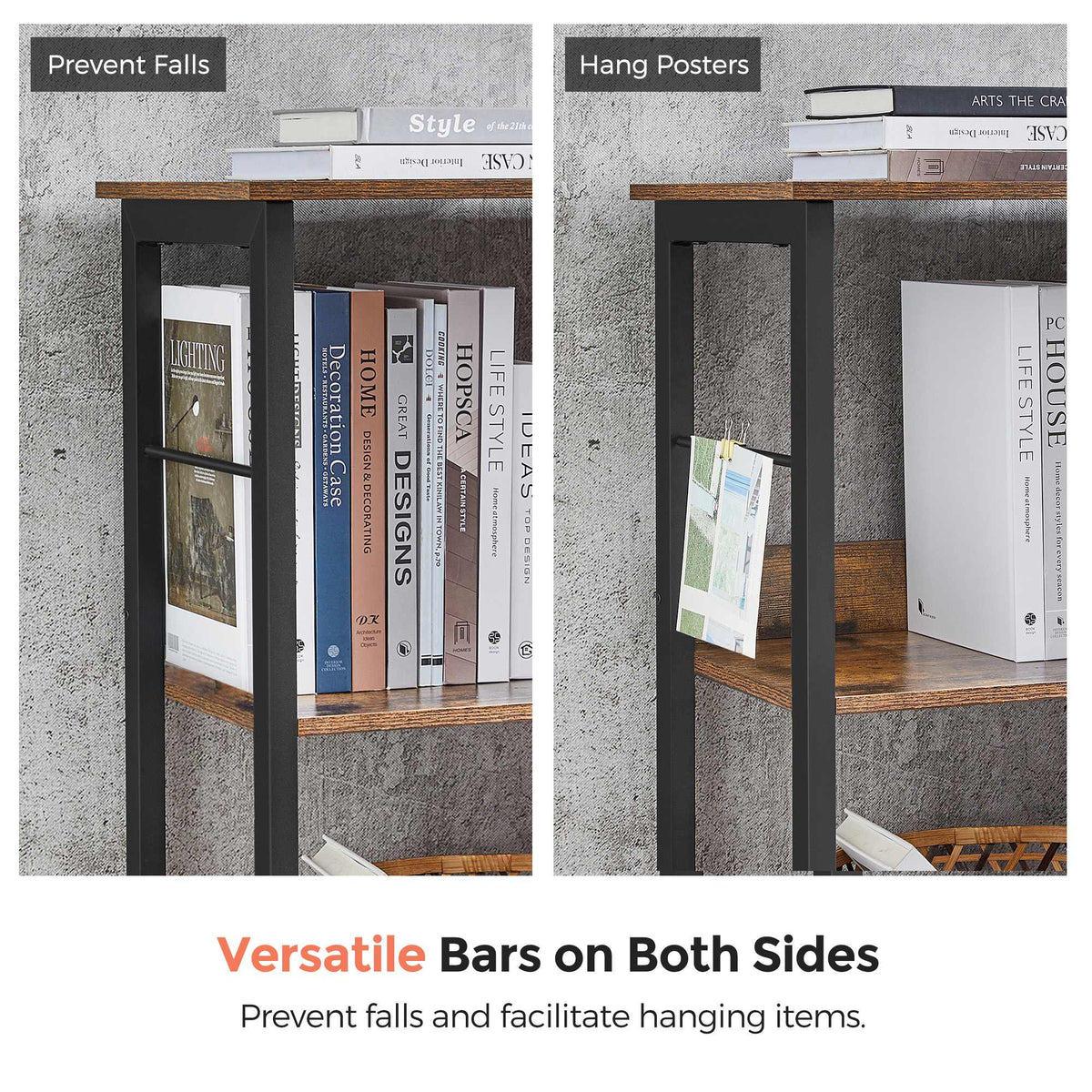 Bookshelf, Bookcase with 6 Storage Cubes, for Office