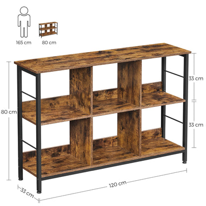 Bookshelf, Bookcase with 6 Storage Cubes, for Office