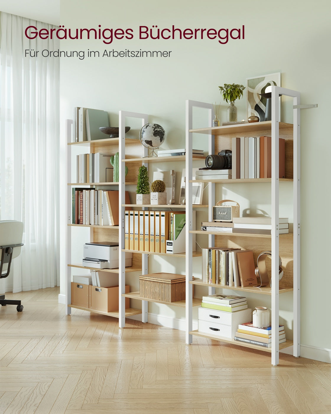 Bookcase with 14 Shelves Rustic Brown and Ink Black