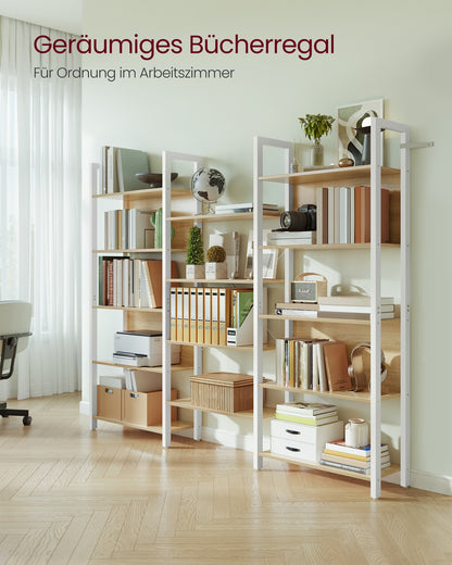 Bookcase with 14 Shelves Rustic Brown and Ink Black