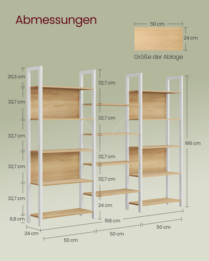 Bookcase with 14 Shelves Rustic Brown and Ink Black