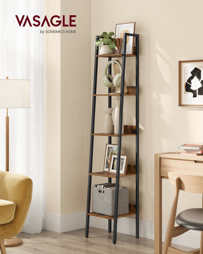 Bookshelf, Ladder Shelf 5-Tier, Freestanding Storage Shelves, for Home