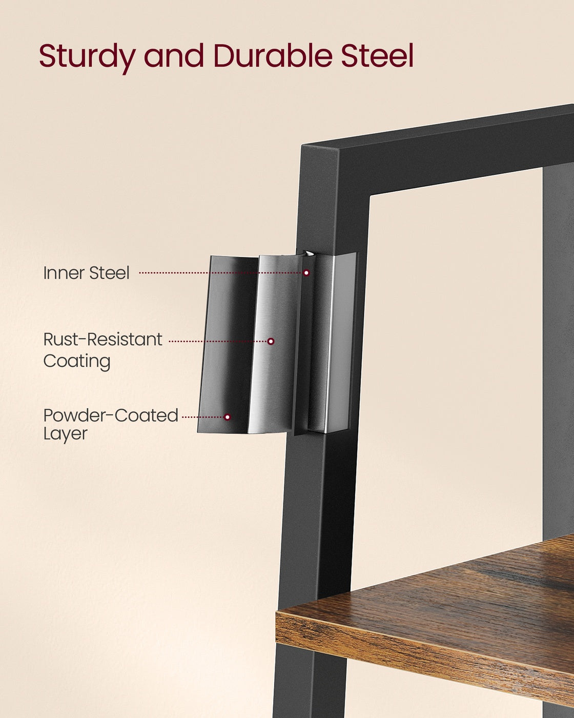 Bookshelf, Ladder Shelf 5-Tier, Freestanding Storage Shelves, for Home