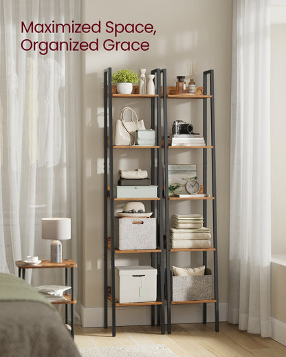 Bookshelf, Ladder Shelf 5-Tier, Freestanding Storage Shelves, for Home