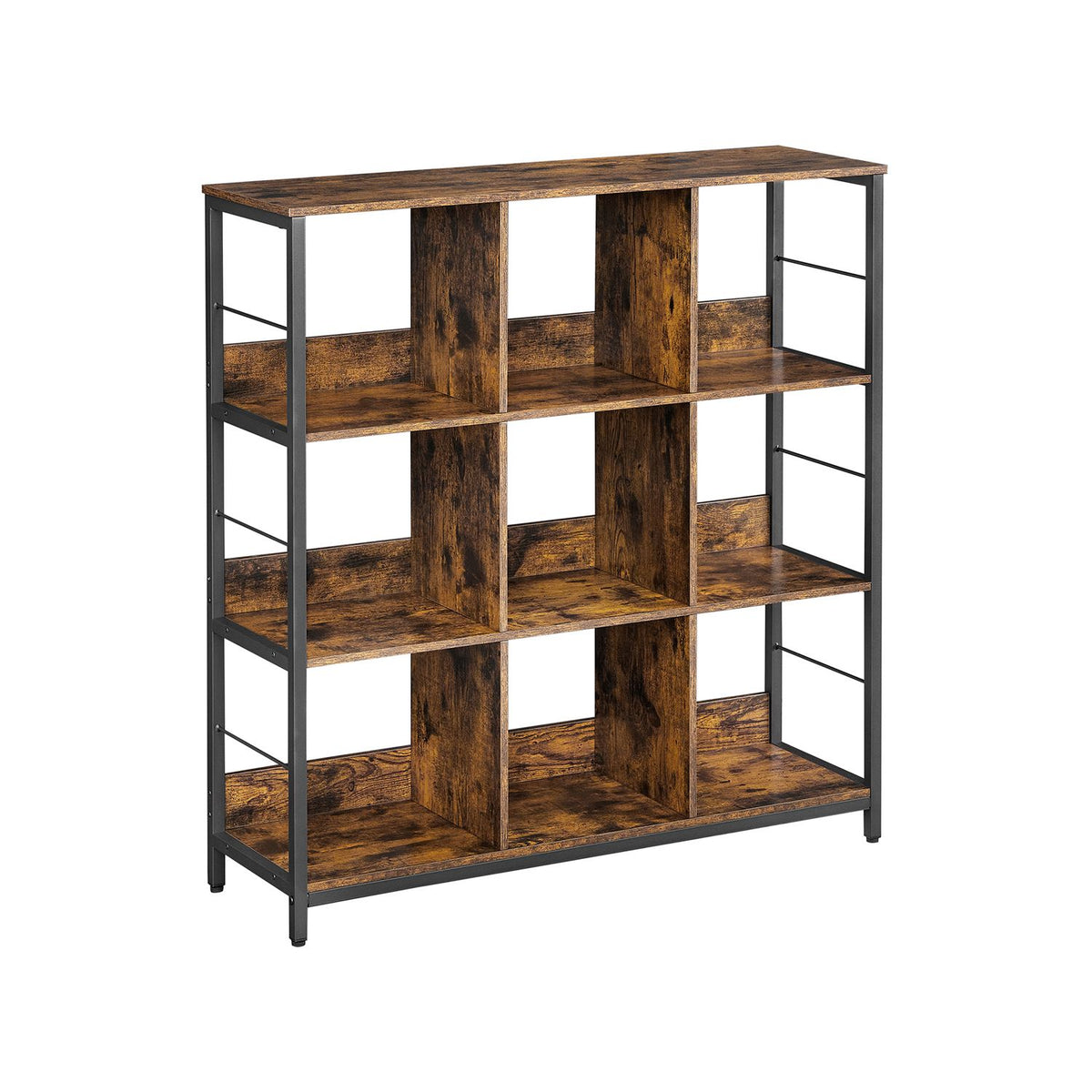 Bookcase Bookshelf 2-Tier 33 x 132.6 x 80 cm Rustic Brown and Ink Black