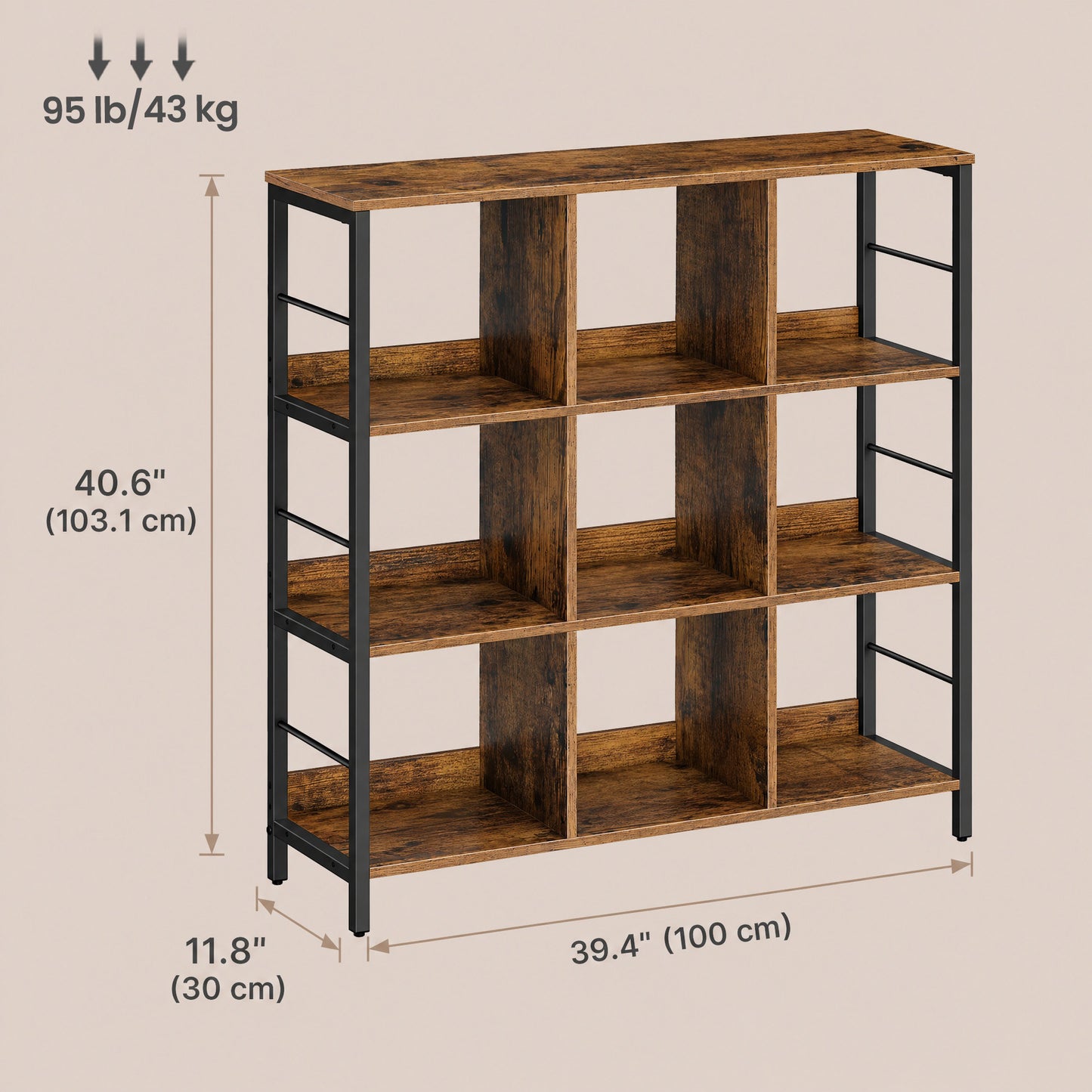 Ladder Shelf 3-Tier, Industrial Display Bookcase, Storage Rack for Living Room - image 3