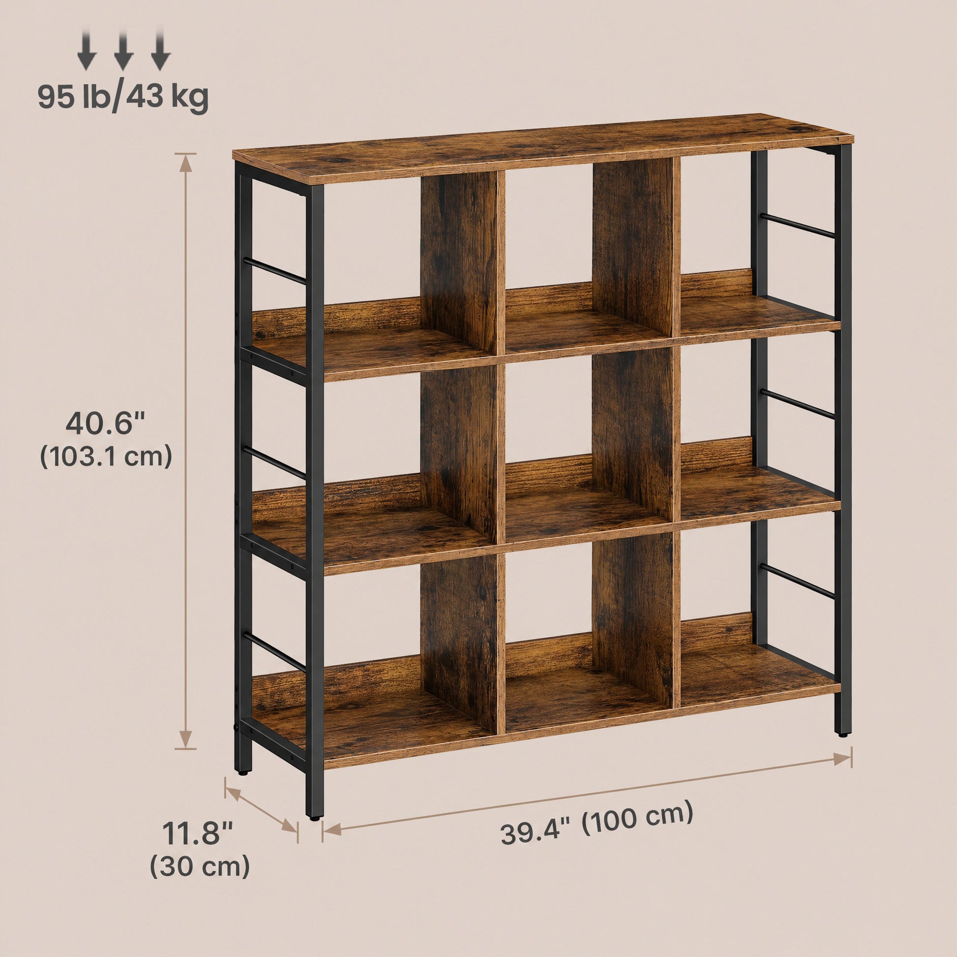 Ladder Shelf 3-Tier, Industrial Display Bookcase, Storage Rack for Living Room - image 3