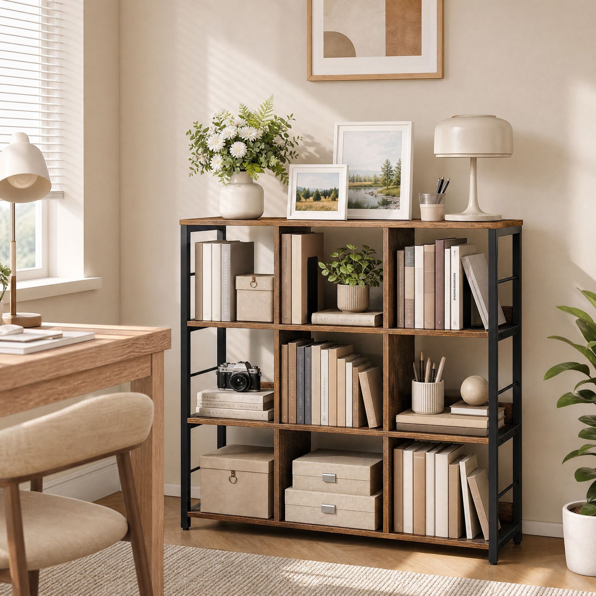 Ladder Shelf 3-Tier, Industrial Display Bookcase, Storage Rack for Living Room - image 4