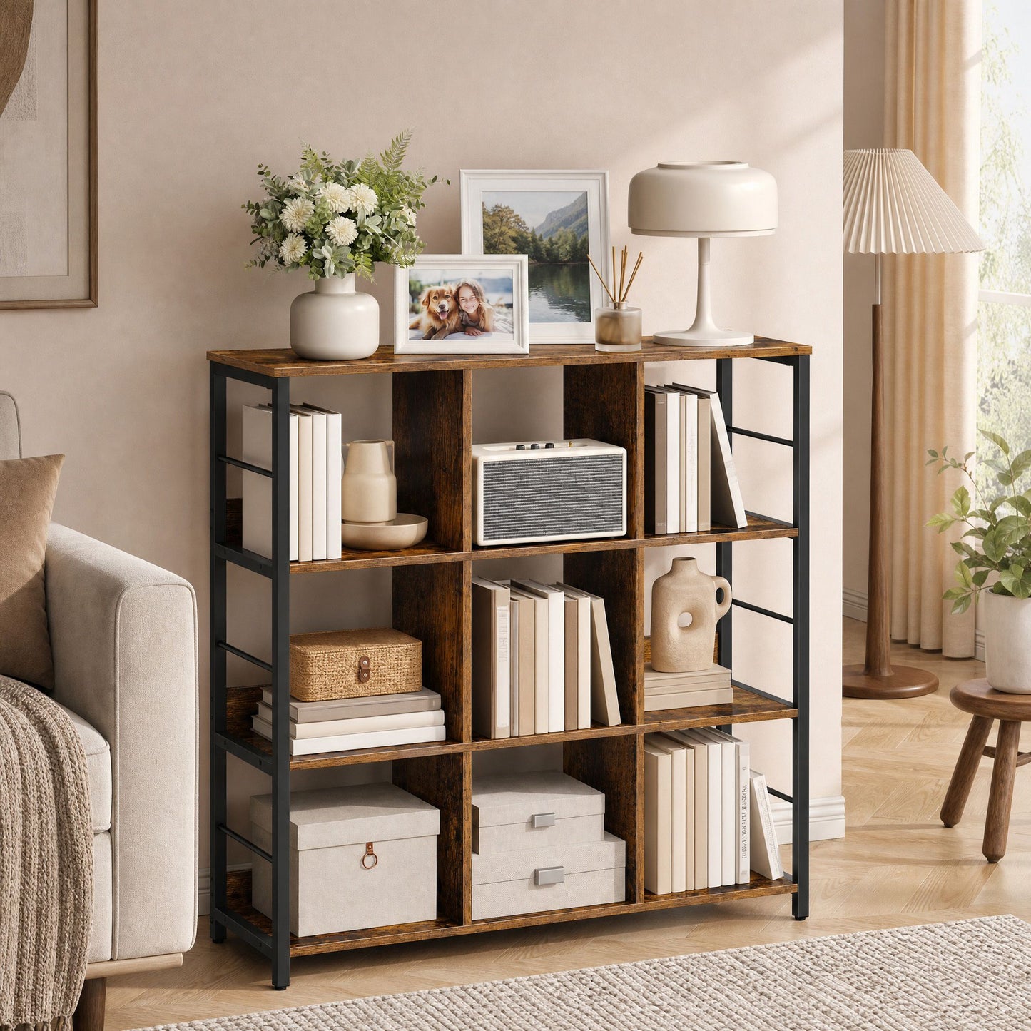 Ladder Shelf 3-Tier, Industrial Display Bookcase, Storage Rack for Living Room - image 5