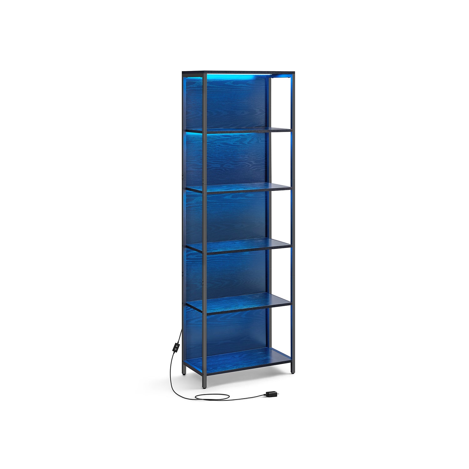 6-Tier LED Bookshelf with Dimmable Lights