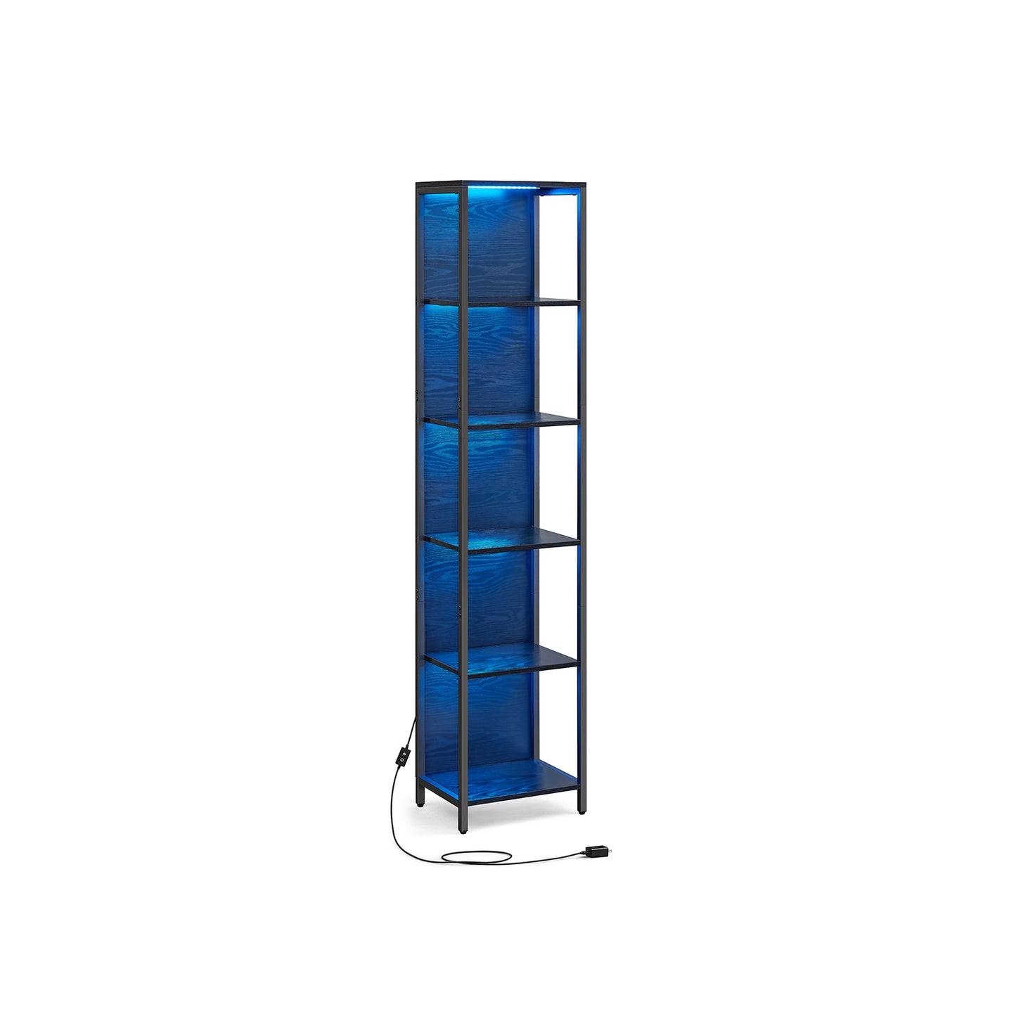 6-Tier LED Bookshelf with Dimmable Lights - HWLEXTRA 