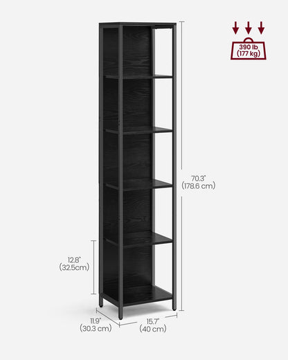 6-Tier LED Bookshelf with Dimmable Lights - HWLEXTRA 