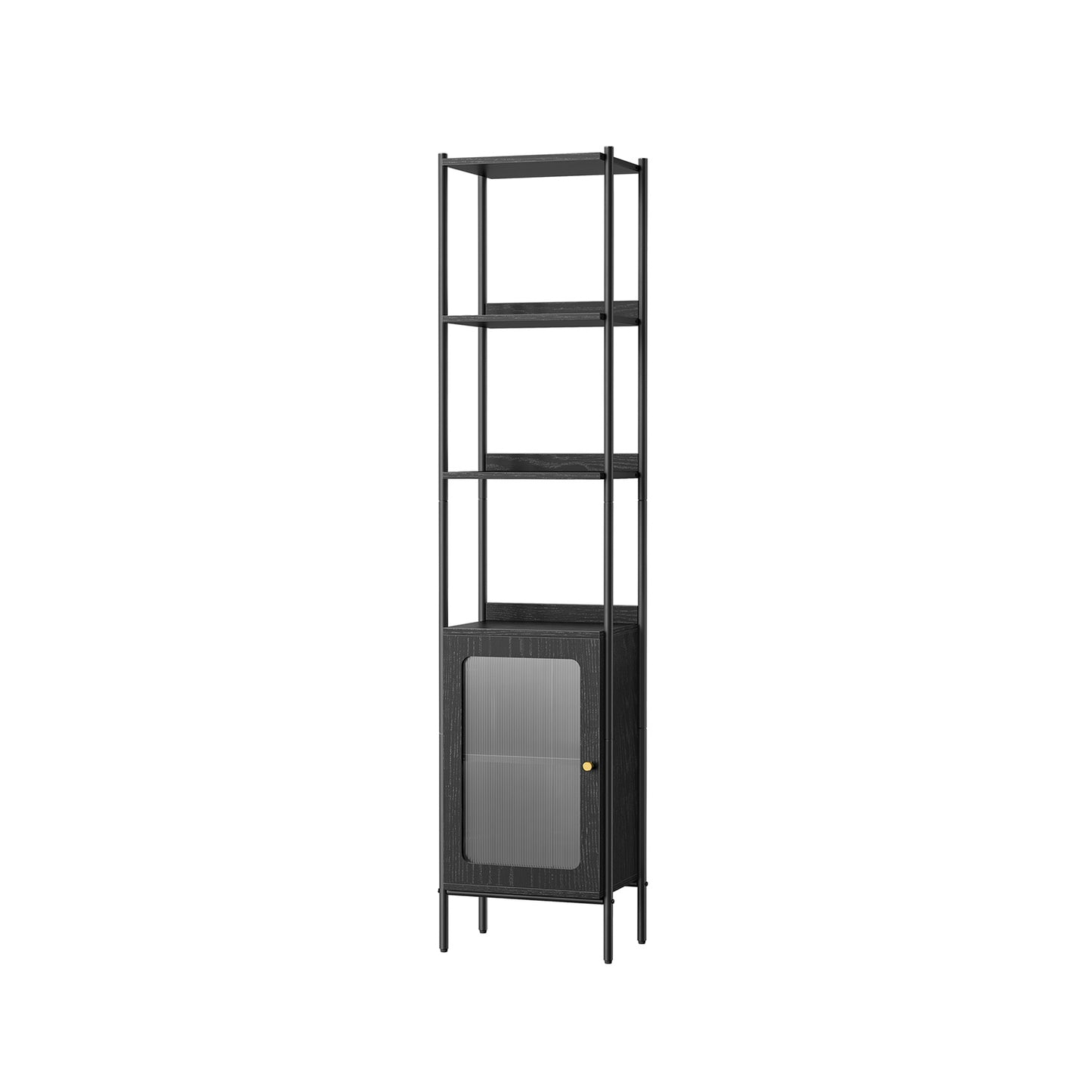 6-Tier Slim Bookshelf with PC Door - HWLEXTRA 