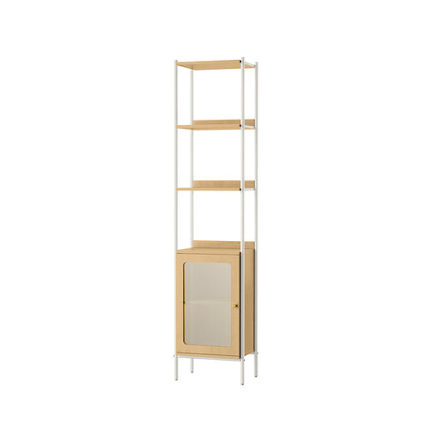 6-Tier Slim Bookshelf with PC Door