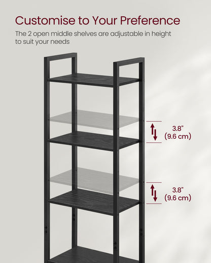 Tall Bookshelf with Door, 6-Tier Bookcase, Metal Frame - image 23