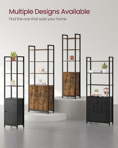 Tall Bookshelf with Door, 6-Tier Bookcase, Metal Frame - image 25