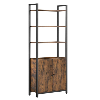 Tall Bookshelf with Door, 6-Tier Bookcase, Metal Frame - image 12