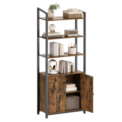 Tall Bookshelf with Door, 6-Tier Bookcase, Metal Frame - image 13