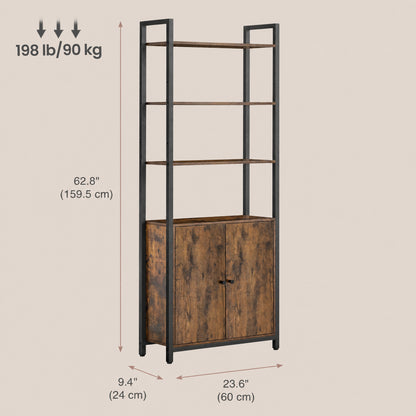 Tall Bookshelf with Door, 6-Tier Bookcase, Metal Frame - image 14