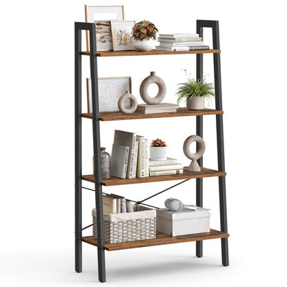 4-Tier Ladder Shelf Steel Frame