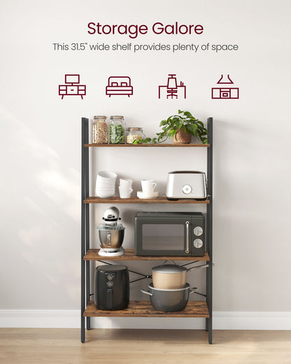 4-Tier Ladder Shelf Steel Frame