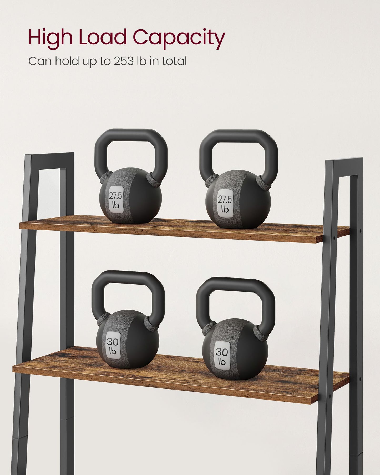 4-Tier Ladder Shelf Steel Frame