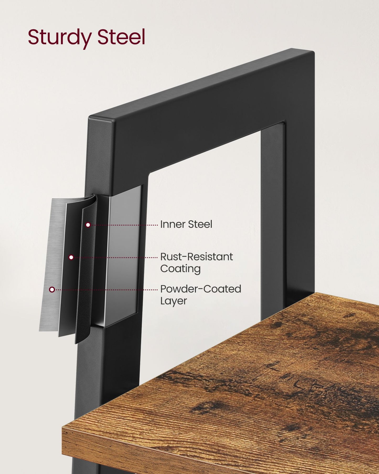 4-Tier Ladder Shelf Steel Frame