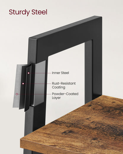 4-Tier Ladder Shelf Steel Frame