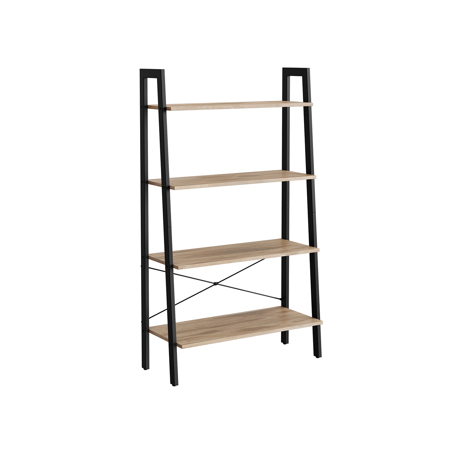 4-Tier Ladder Shelf with Steel Frame
