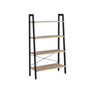 4-Tier Ladder Shelf with Steel Frame