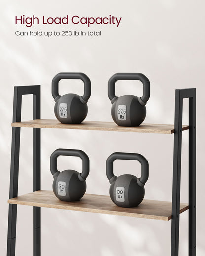 4-Tier Ladder Shelf with Steel Frame