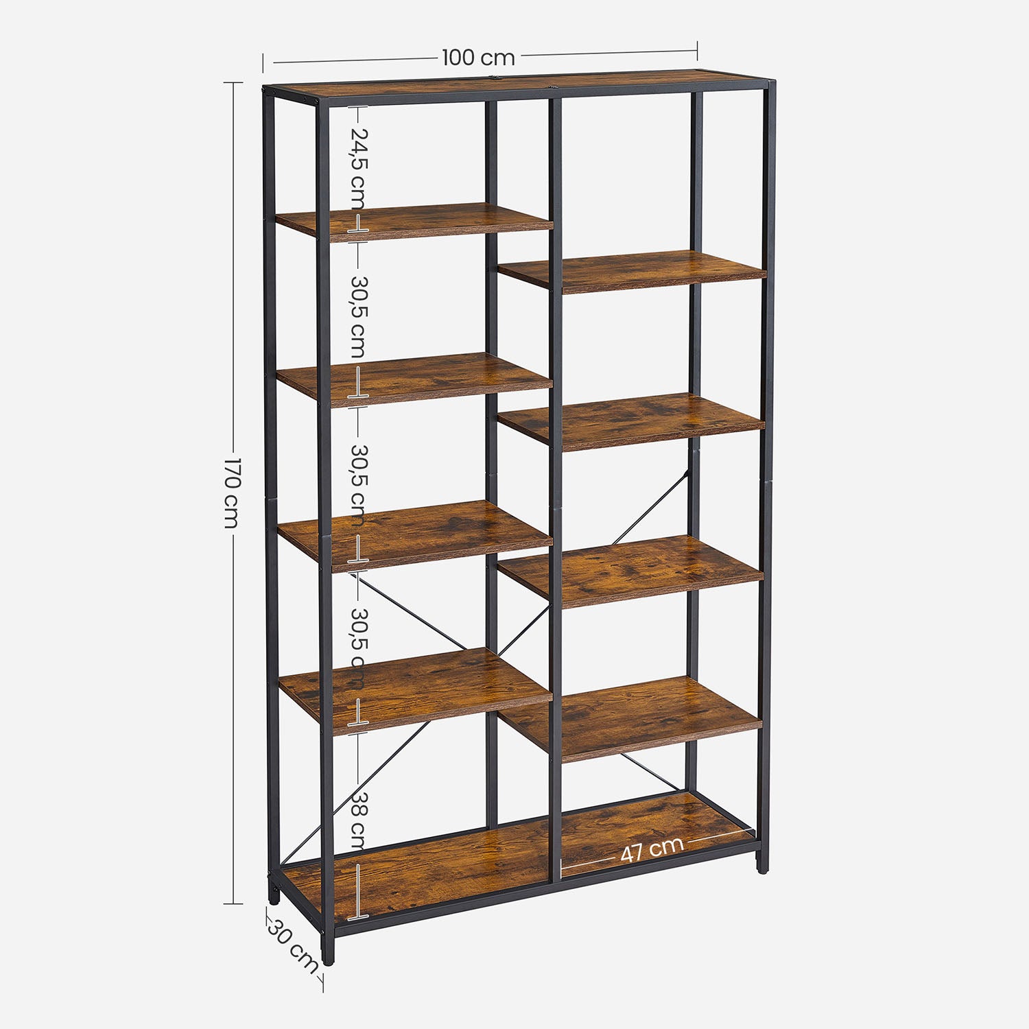 Bookshelf 5 Storey Standing Display Storage Rack - image 7