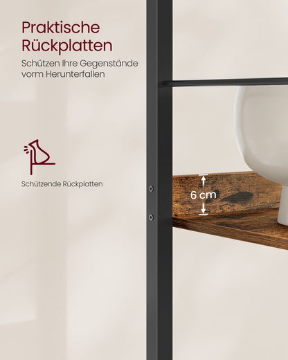 6-Tier Bookcase 30 x 40 x 178 cm Rustic Brown and Ink Black