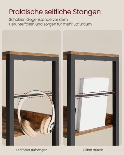 6-Tier Bookcase 30 x 40 x 178 cm Rustic Brown and Ink Black