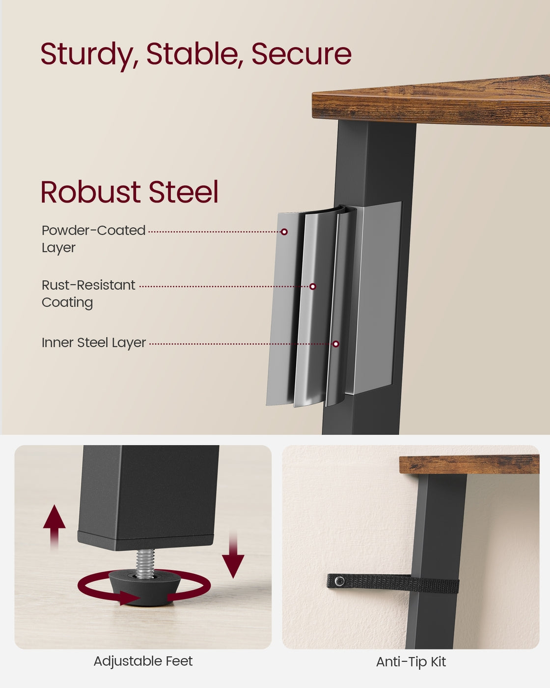 Corner Shelf Stand, 5-Tier, Brown and Black - image 4