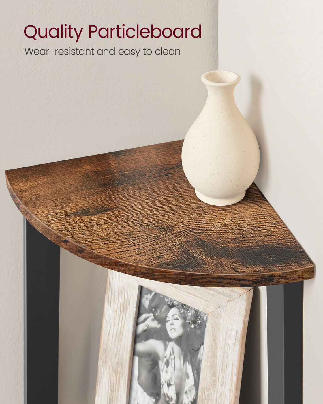 Corner Shelf Stand, 5-Tier, Brown and Black - image 5