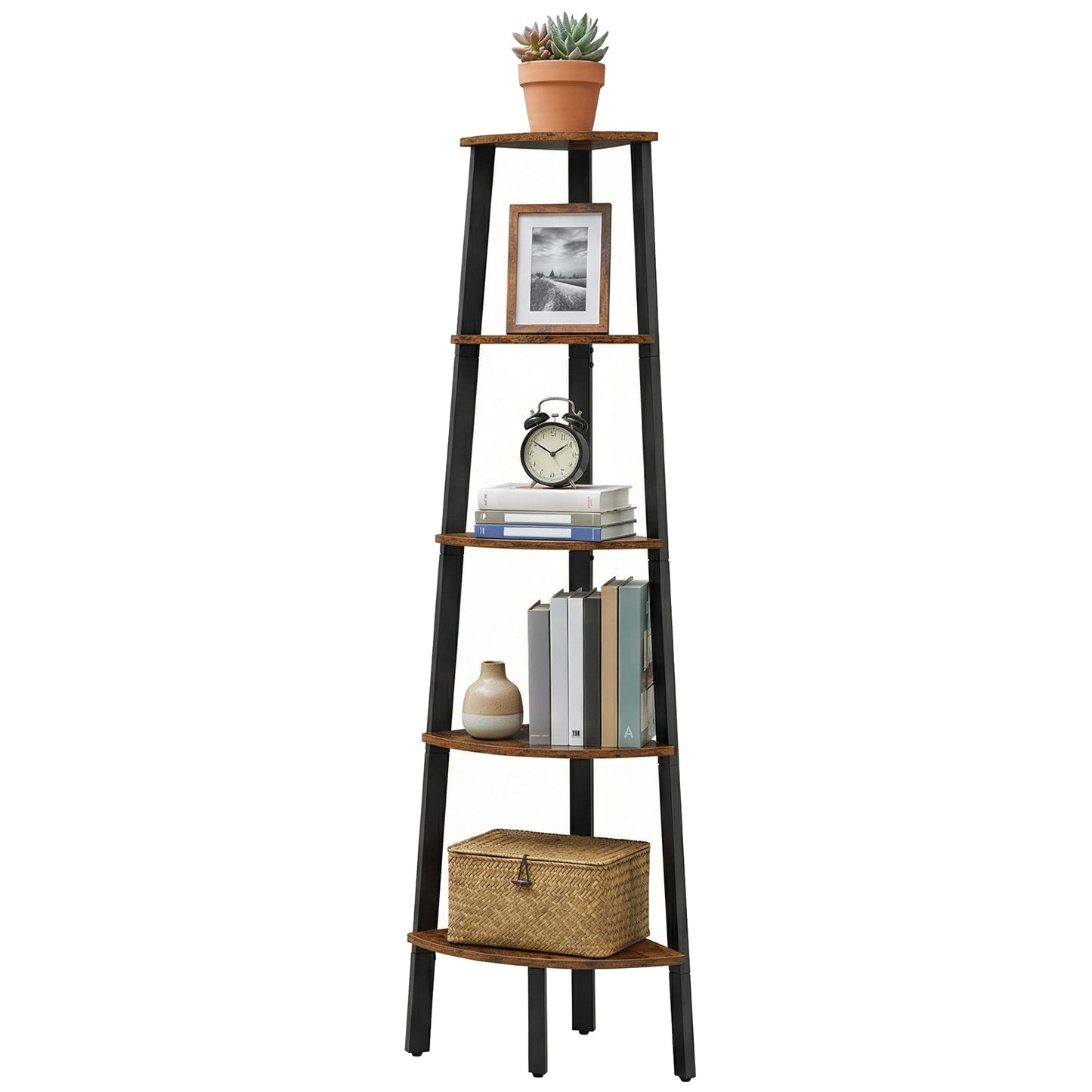 Corner Shelf Unit, 5-Tier Corner Shelf, Ladder Shelf for Living Room - image 2