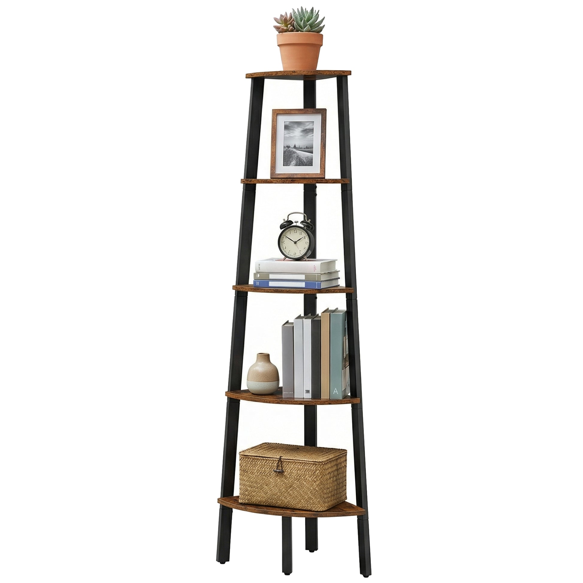 Corner Shelf Unit, 5-Tier Corner Shelf, Ladder Shelf for Living Room - image 2