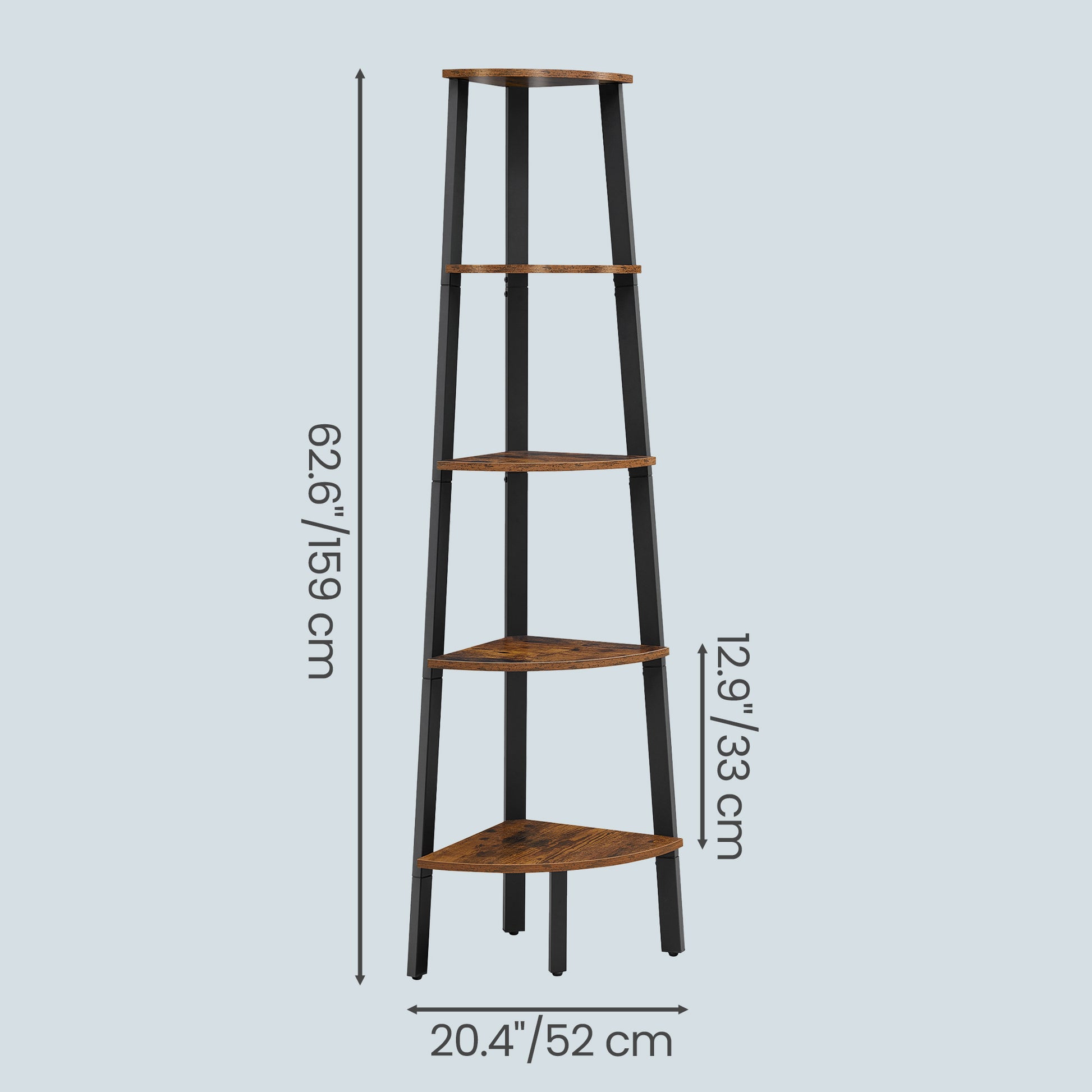 Corner Shelf Unit, 5-Tier Corner Shelf, Ladder Shelf for Living Room - image 3